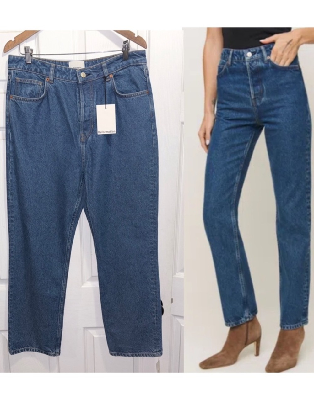 NWT Reformation Cynthia High Rise Straight Jeans Cleary Wash Size 31 Brand NEW